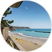 河津浜に直結 海水浴専用出入り口をご用意